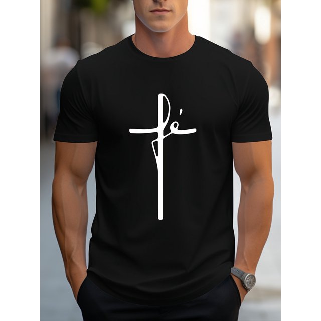 Camiseta gráfica elegante para hombre: mezcla de poliéster suave y cómoda, perfecta para uso informal, lavable a máquina.