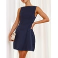 thumbnail image 2 of Vestido OWIN en forma de A, sin mangas, cuello barco, azul marino, XL, 2 of 5