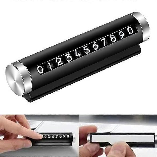 Placa de número de teléfono Tarjeta de estacionamiento temporal Pegatinas de aluminio Rotación de estacionamiento Detención Tarjeta de estacionamiento temporal de metal para automóvil Accesorios par