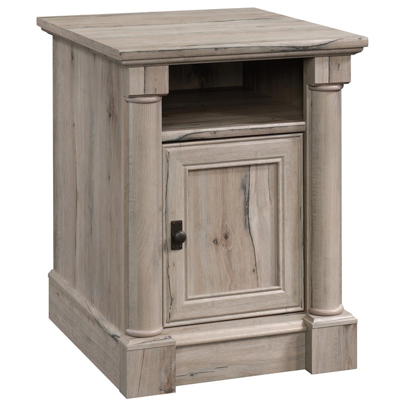 Sauder Palladia Contemporary Wood End Table with Storage in Split Oak