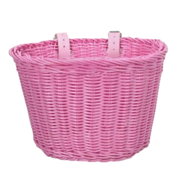 Cesta de bicicleta para niños Kusrkot cesta tejida a mano Rosa