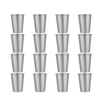 16 Pack Stainless Steel Cups 12 oz Metal Drinking Glasses Reusable Stainless Steel Pint Cups for Water, Beer, Coffee, Juice, Kids, Adults, Camping, Travel, Home, Parties