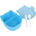 thumbnail image 3 of Fiambrera, contenedor de plástico portátil para alimentos con cuchara y tenedor, fiambrera de búho de dibujos animados, contenedor de almacenamiento para microondas apto para alimentos, 900m, 3 of 5