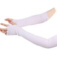 thumbnail image 1 of 1 Pair Long Arm Covers Half Finger Gloves Wrist Sleeves Fingerless Knitted Protection Ruffle Mittens, 1 of 6