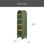 Better Homes & Gardens Juliet Narrow Arch Bookcase, Deep Green and Light Honey