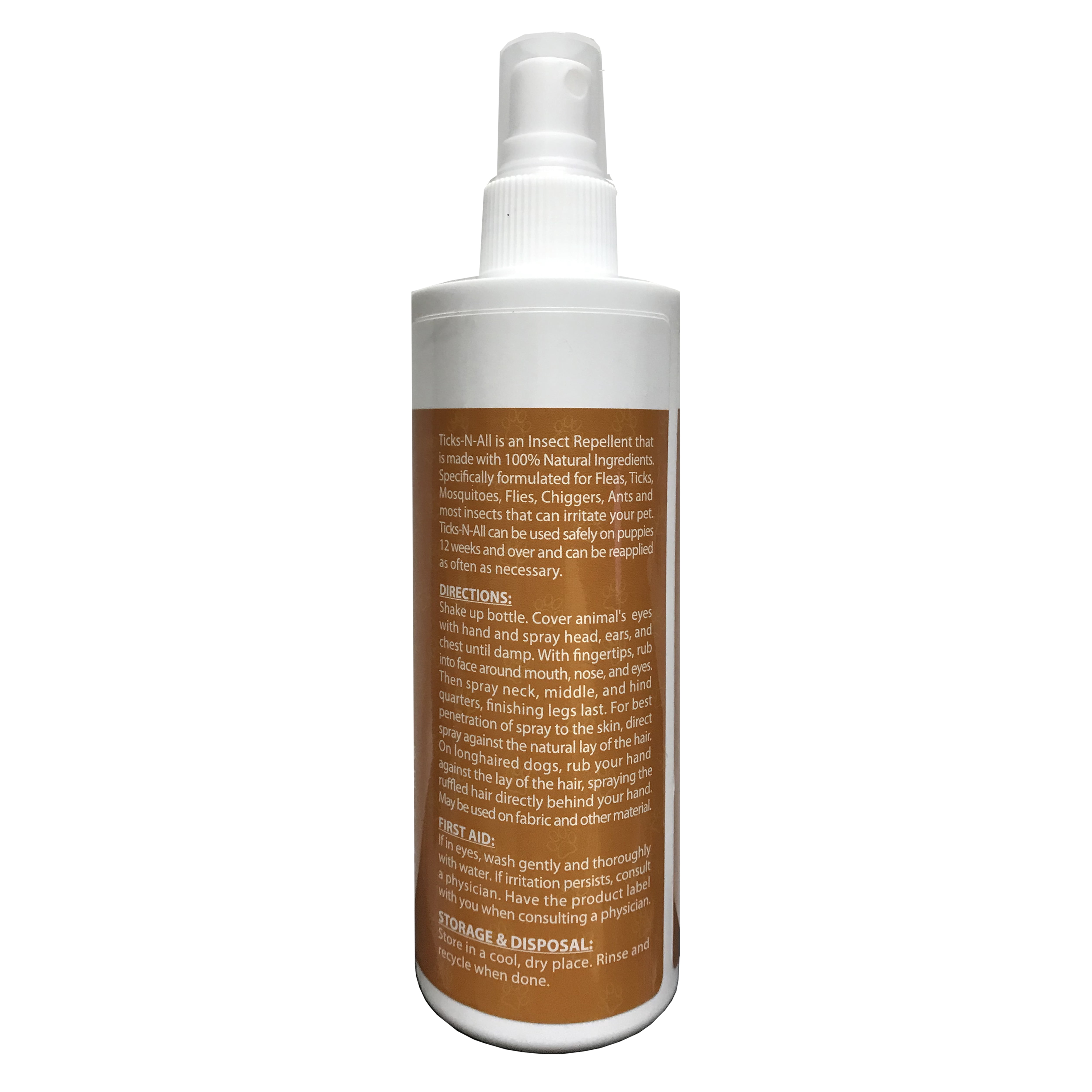 Ticks-N-All Organic Flea & Tick Repellant for Dogs, 8 Oz