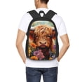 thumbnail image 6 of Daiia Countryside Colorful Floral Cow Backpack for Men and Women -Durable Backpack Large Capacity, Water-Resistant Bag with Adjustable Straps and Laptop Compartment, 6 of 9