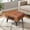 Orange + Leather, variant on SOULART Leather Storage Stool with Metal Legs & Handles, Modern Square Footrest Ottoman with Hidden Storage for Living Room, Black