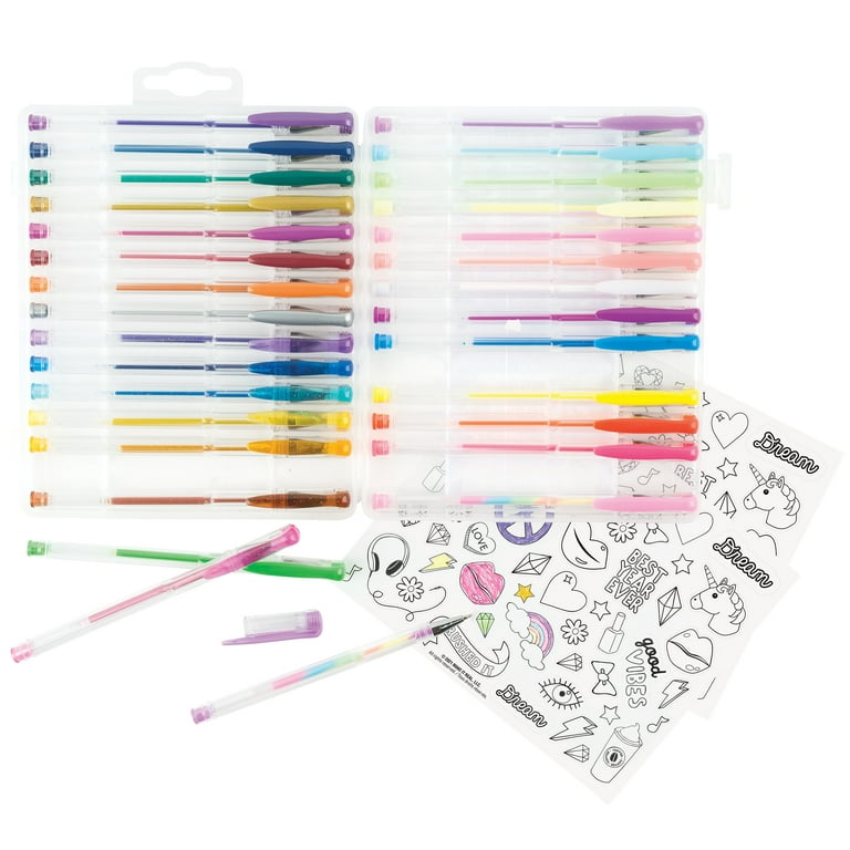 Colored Gel Pen, 30 Colored Gel Pen with 30 Refills - Set of 60
