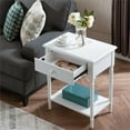 thumbnail image 4 of Pemberly Row Table de Nuit en Bois Orchidée avec Chargeur CA/USB Intégré, Blanc, 4 of 11