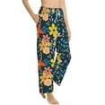 thumbnail image 2 of Balery Blue Floral print Women's Pajama Pants,Ultra Lightweight Pjs,Lounge Pant-X-Large, 2 of 9