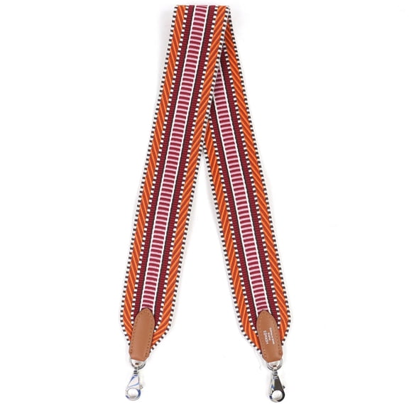 Pre-Owned HERMES Bandoulire Sangle Caval Shoulder Strap, Toile H Veau Swift, Orange Mini,...