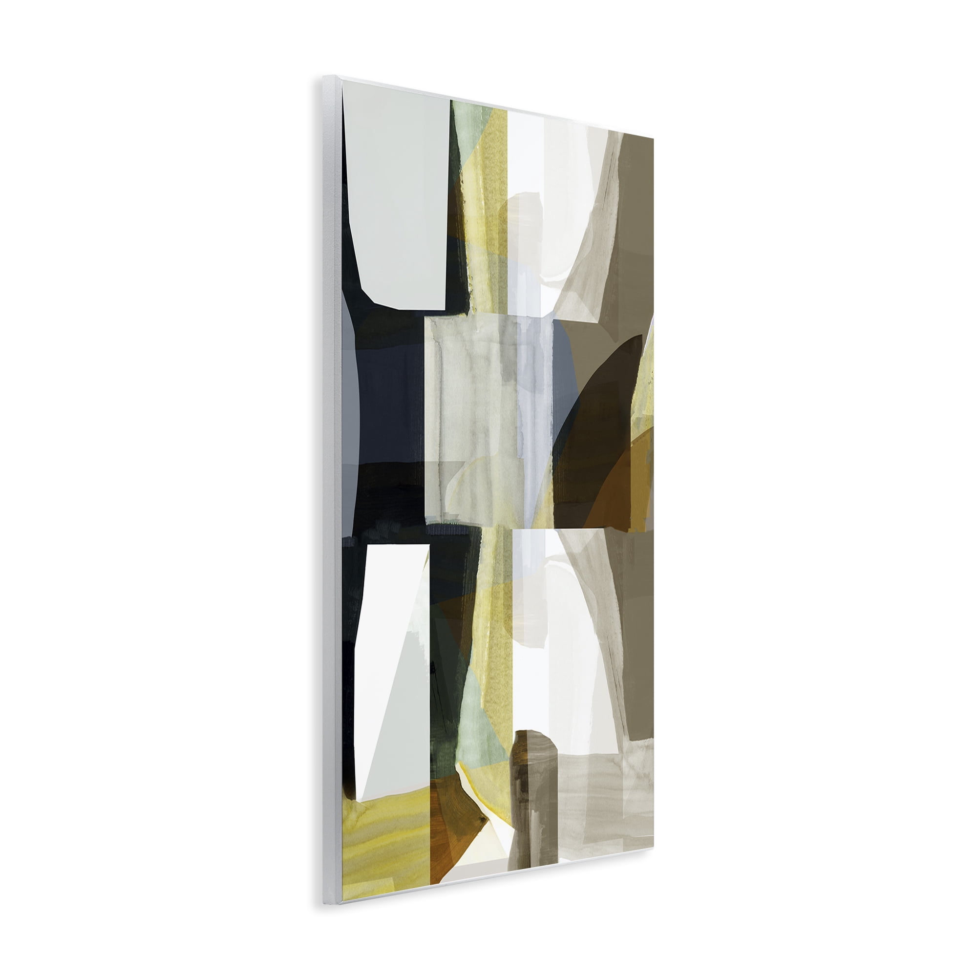 Stupell Industries Geometric with White Blocks Abstract Painting Unframed Art Print Wall Art, 10 x 15
