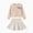 Khaki, variant on PatPat Outfit Set Heart Graphic Long Sleeve Top and Houndstooth Skirt Set 2 Piece Kids Clothes 4-12Y