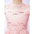 thumbnail image 6 of Aislor Kids Sleeveless Princess Lace Wedding Bridesmaid Rhinestone Chiffon Flower Girls Dress Elegant Gown Pearl Pink 8, 6 of 7