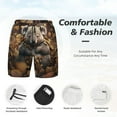 thumbnail image 2 of Kdxio Cute Fallen Leaf Koala Print Men's Swim Trunks with Compression Liner 7 Inch Inseam Quick Dry Swim Shorts, 2 of 5