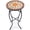 Maple, variant on 21" Round Mosaic Side Table & Plant Stand, Decorative Ceramic Tile Top Accent Table for Indoor & Outdoor Use, Modern Floral Patio Furniture for Porch, Entryway, Garden & Living Room