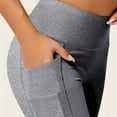 thumbnail image 3 of BELTNOV Women's Casual High Waist Yoga Pants Tummy Control Compression Leggings with Pockets for Gym Workout Gray, 3 of 5