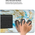 thumbnail image 4 of Cute Marble Mouse Pad for Women Extended Large Full Desk Mousepad with Sewed Edge, Waterproof NonSlip Base, Perfect Office Gift for Women, 31.5 x 11.8 in, White, Blue and Gold, 4 of 6