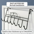 thumbnail image 3 of Tutuviw Over the Door Hook,Cat Design Wall Hooks Over Door Hook with 7 Hooks for Back of Bedroom Bathroom Door Punch-Free Coat Rack Organizer Clothes Key Holder Towel Door Coat Hanger,Black, 3 of 7