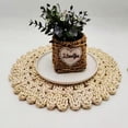 thumbnail image 2 of Big Save!Natural Straw Woven Placemat, Corn Husk Flower Mat, 38cm Heat Insulation Non-Slip Placemat, 2 of 9