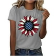 thumbnail image 4 of Camisas de Manga Corta para las Mujeres Moda Casual Impresión Cuello Redondo Suéter Tee Blusas, 4 of 7