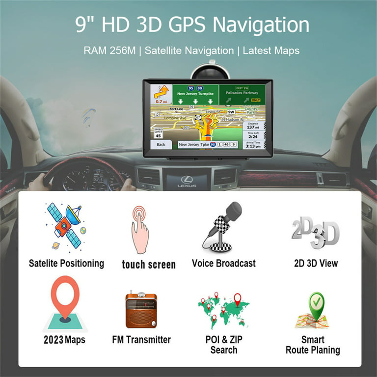  LOVPOI Navegación GPS para coche de camión, 9 pulgadas Trucker GPS  para Semi Truck 2024 Map, GPS Drivers Comercial, Sistema de navegación GPS  para camiones, Actualizaciones gratuitas de mapas de por 