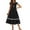 Black, variant on Arshiner Girls Summer Maxi Dresses Short Sleeve Casual Flowy Tiered