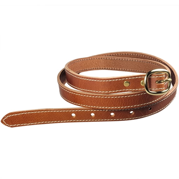 3/4" (19mm) Full Grain Stitched Belt (Tan, 34 for 32" Waist)