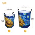 thumbnail image 3 of Balery Whimsical Sunflowers Night Sky Cesta de ropa redonda con asas, impermeable, independiente, para ropa, juguetes, dormitorio y familia-Small, 3 of 6