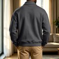 thumbnail image 4 of Daweinan Men's Quarter Zip Pullover Sweatshirt Loose Fit Long Sleeve Relaxed Fit Casual Athletic Top for Daily Wear Outdoor Work Sports, 4 of 5