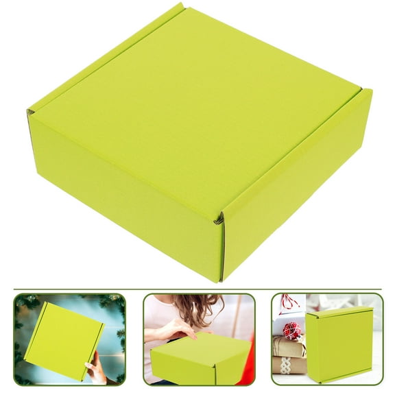 Soimiss 8Pcs Reusable Light Green Corrugated Paper Storage Boxes for Shipping and Moving