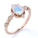 thumbnail image 1 of JeenMata Anillo de Bodas Bohemio Antiguo con Piedra Lunar Azul Ovalada y Moissanita de 1,5 Uds en Oro Rosa de 18 K sobre Plata, 1 of 6