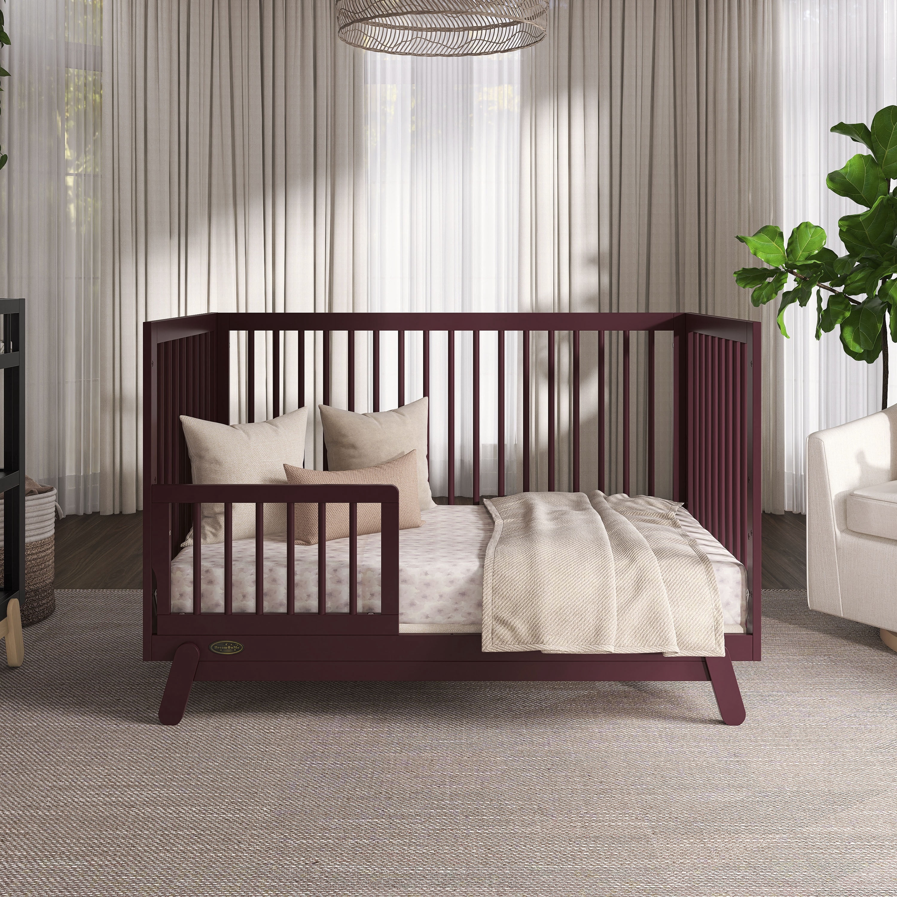 Dream On Me Hygge 5-in-1 Convertible Crib, Auburn