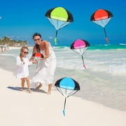 10Pcs Fly Toys Hand Throwing Parachutes Army Man Toss up Outdoor Toys for Kids (Five Color)