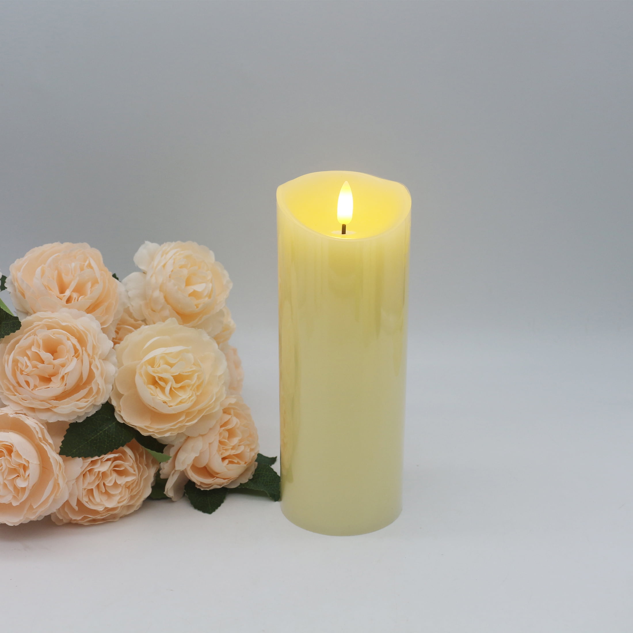 Way To Celebrate 7.87 in Ivory Battery-Operated LED Flameless Pillar Candle