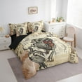 thumbnail image 3 of Erosebridal Halloween Sugar Skull Bed in a Bag Full Size,Trippy Heart Butterfly Bed Set,Brown Vintage Book Bedding Full Size,Super Cozy Bedroom Decor Reversible,7 Pieces, 3 of 7