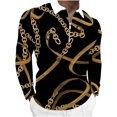 thumbnail image 1 of Blusa de manga larga con estampado digital colorido y media cremallera para hombre Pompotops  oipoqjl47060, 1 of 5