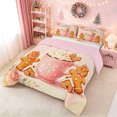 thumbnail image 3 of Erosebridal Merry Christmas Full Size Comforter Sets, Cocoa Gingerbread Bedding Comforter Set, Pink White, Pink Reversible, 3-Piece, 1 Comforter and 2 Pillowcases, 3 of 7