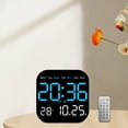 thumbnail image 3 of Reloj despertador Digital, configuración de alarma , 10 niveles, ajuste de brillo, temperatura, fecha, semana, visualización para el hogar y la , Azul, 3 of 8