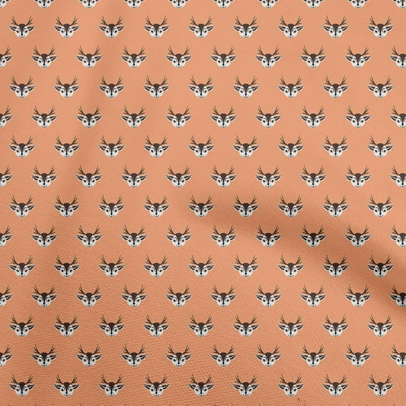 oneOone Cotton Poplin Dark Peach Fabric Animal Sewing Craft Projects Fabric Prints By Yard 42 Inch Wide