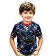 thumbnail image 3 of Tisuna Kids Boys Halloween T Shirts Short Sleeve Graphic Shirts Fashion School Wear Tee Shirts, Size 2-13 Years, Navy, 3 of 3