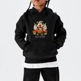 thumbnail image 5 of YDFCWXW Hoodies for Girls Casual Graphic Tops | Long Sleeve Pullover Hooded Sweatshirt, Pocket Design, Festival Outfits (Black, 5-6 Years), 5 of 5