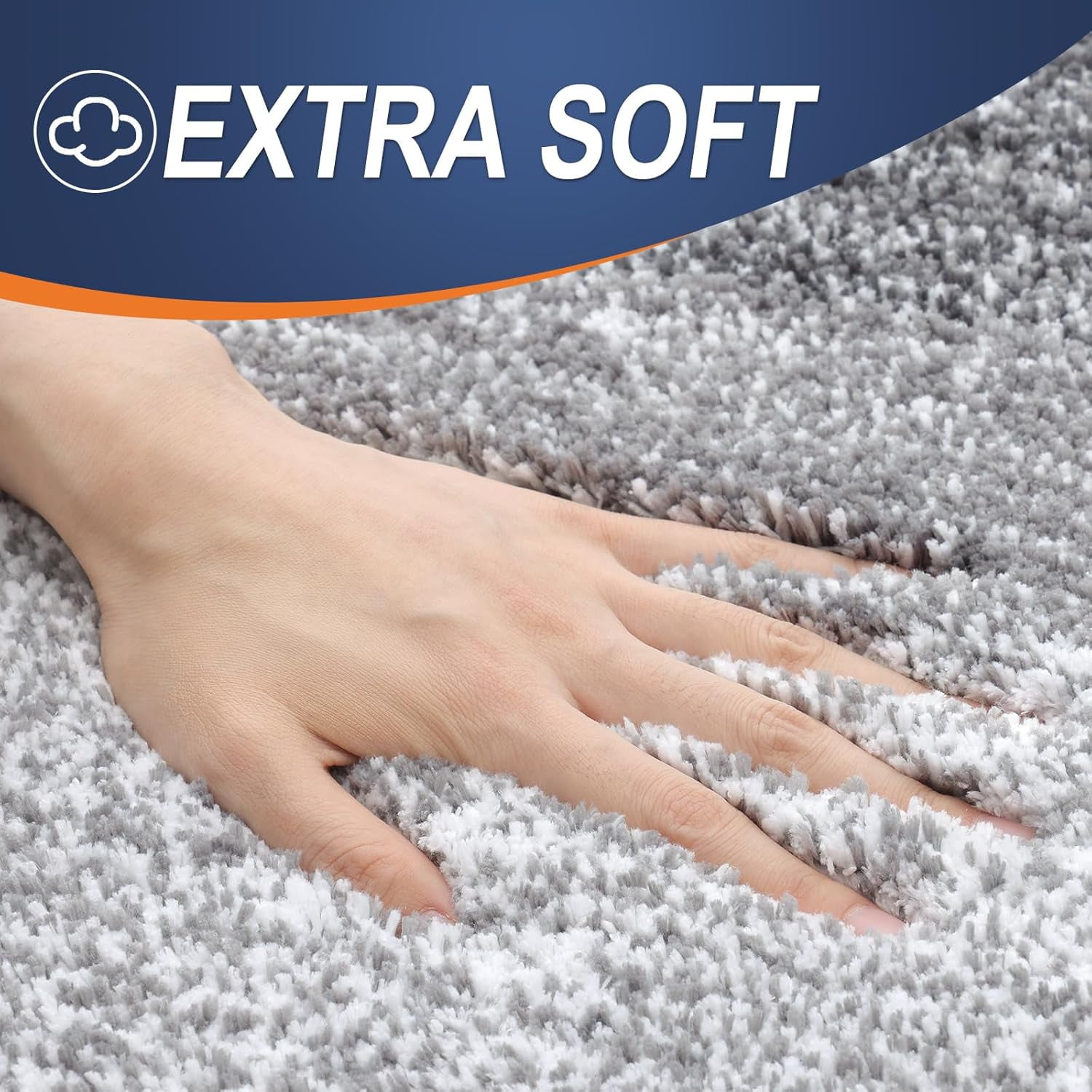Lanola Bathroom Rug Set 2 Piece, Soft Absorbent Microfiber Bath Mats and U-Shaped Contour Toilet Rug, Non-Slip, Machine Wash Dry, Plush Shaggy Bath Mats for Bathroom (24"x16"+24"x20", Grey)
