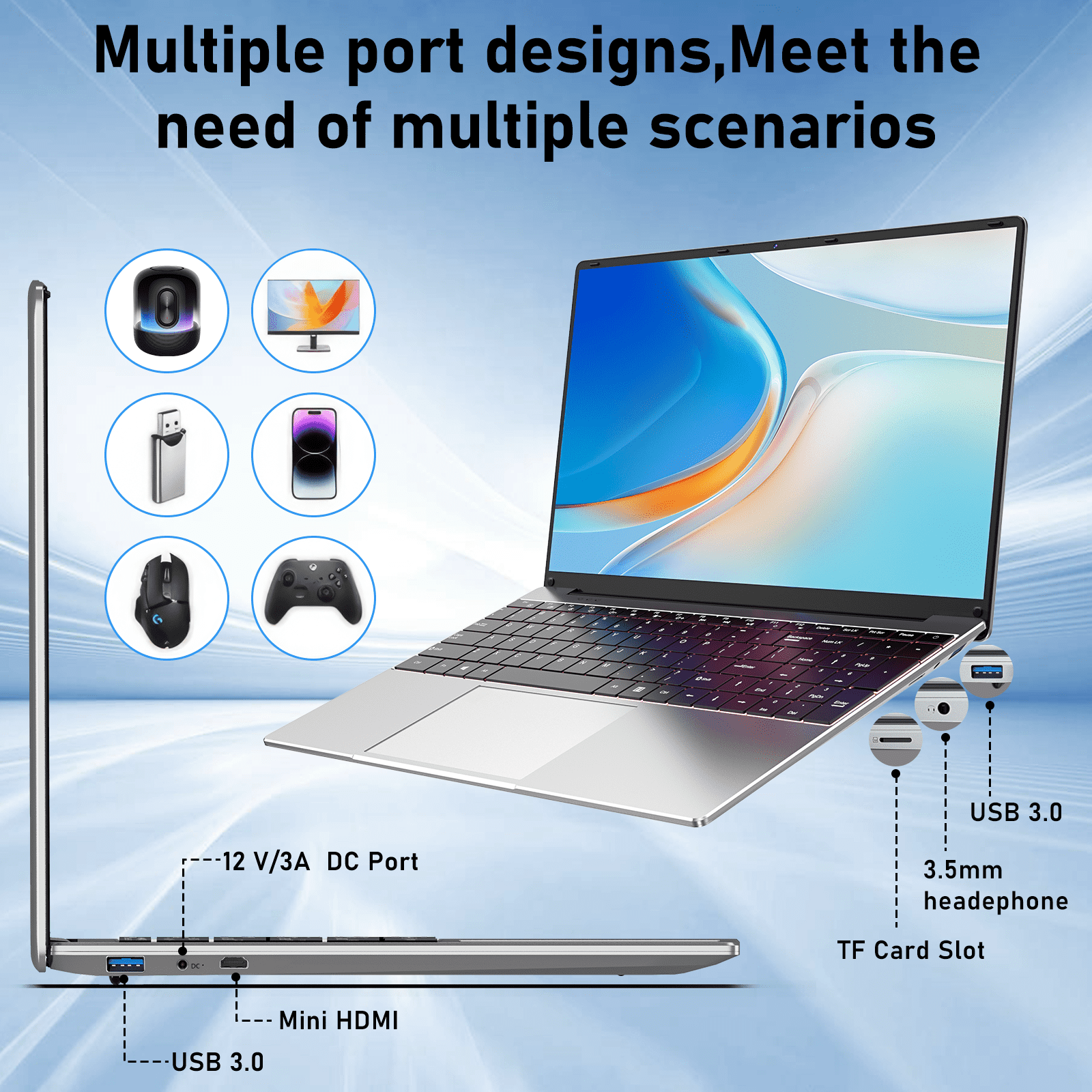 Chheart 2026 New 15.6 inch Laptop Computer,16 GB,512GB SSD,4425Y Processor(up to 1.7 GHz),Windows 11 Pro,2-Year Warranty Wifi 5 BT 4.2,Silver
