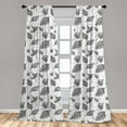 thumbnail image 5 of Black and White Curtains 2 Panels Set, Doodle Autumn Foliage with Waterdrips Rainy Autumn Weather and Nature, Window Drapes for Living Room Bedroom, 56"W X 95"L, Black White, by Ambesonne, 5 of 5