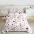 thumbnail image 2 of jejeloiu Cute Rabbit Full Size Comforter Sets,Kawaii Loves Pattern Bedding Comforter Set,White Pink Bedding Sets For Girls,Breathable Home Decor Reversible,3-Piece, 2 of 8