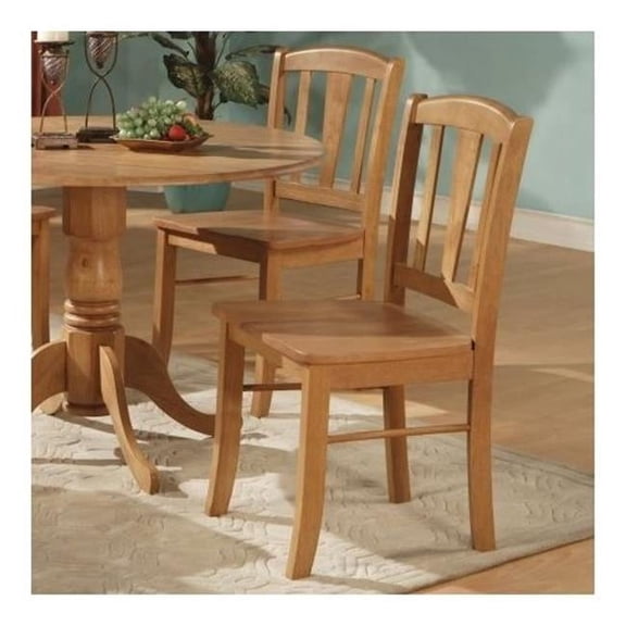 DC-OAK-W Dublin Chair with Wood Seat, Oak - Pack of 2