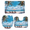 thumbnail image 2 of Summer Beach Bathroom Rugs Set Coconut Tree Ocean Sky Vacation Non Slip Absorbent Soft Bath Mats 3 Piece Set with Bathroom Rug, U-Shaped Floor Mat, Toilet Seat Cover Small Size, 2 of 9