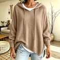 thumbnail image 6 of Womens Sweaters with Hood Long Sleeve Knit Warm Oversized Casual Fall Winter Pullover Sweaters Khaki M, 6 of 9